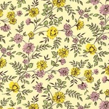 Yellow and Lavender Petite Floral Print Paper ~ Carta Varese Italy
